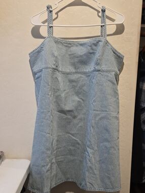 ASOS Light Blue Seersucker Spaghetti-Strap Dress